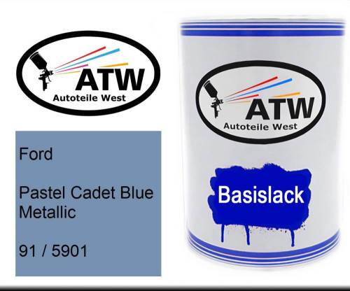Ford, Pastel Cadet Blue Metallic, 91 / 5901: 500ml Lackdose, von ATW Autoteile West.